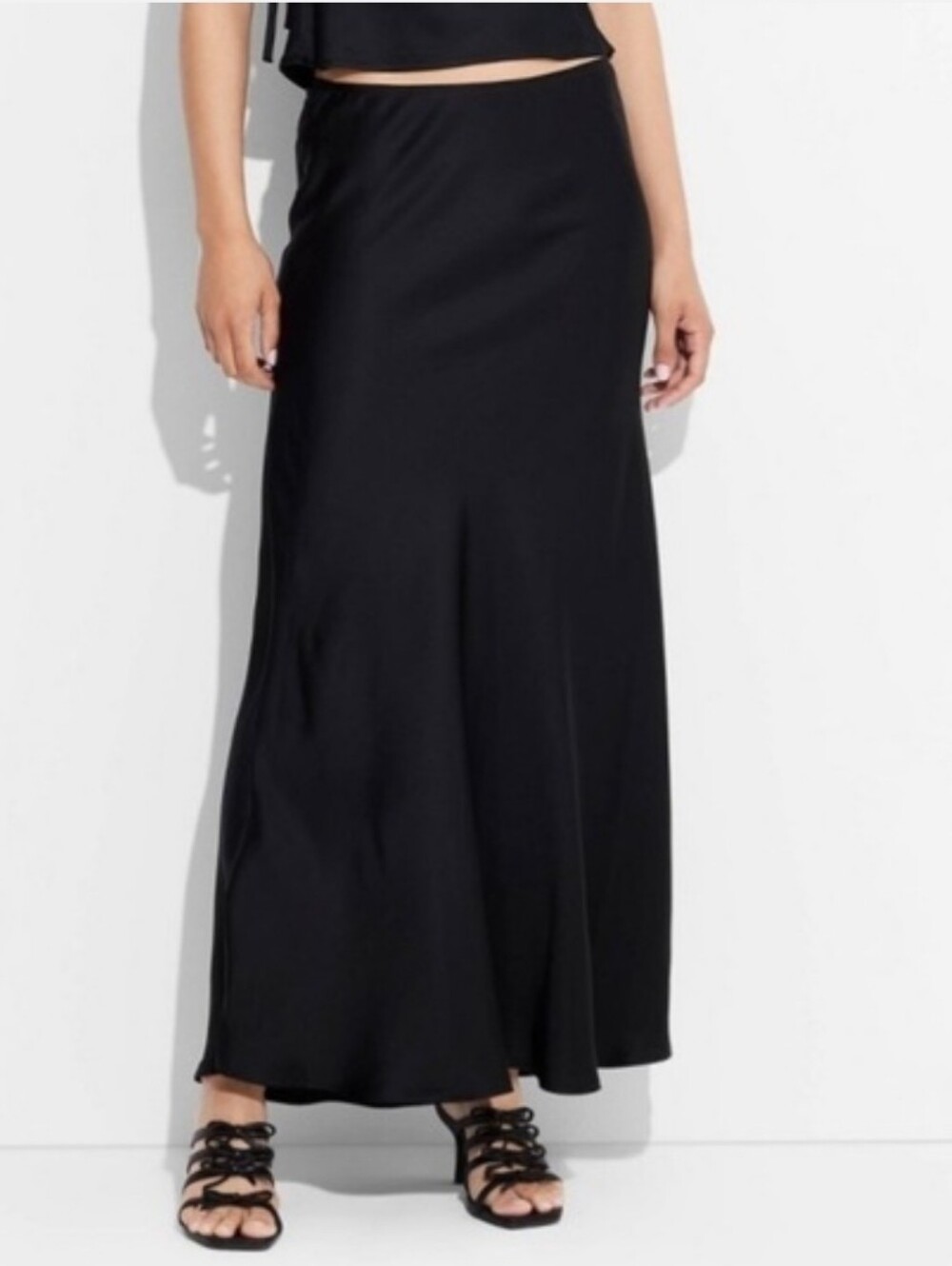 Women's Satin Trumpet Maxi Skirt - Wild Fable Black XXL